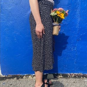 Dotted midi skirt with slit